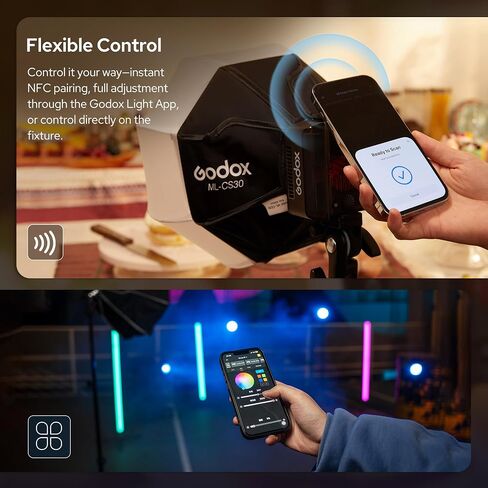 GODOX ML40Bi Bi-Color LED Video Light,2800K ~ 6500K LED Continuous Lighting,Support CCT,11 FX Mode,CRI≈96 TLCI≈96 Lights with App Control in Kuwait