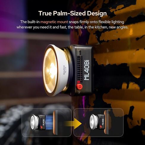 GODOX ML40Bi Bi-Color LED Video Light,2800K ~ 6500K LED Continuous Lighting,Support CCT,11 FX Mode,CRI≈96 TLCI≈96 Lights with App Control in Kuwait