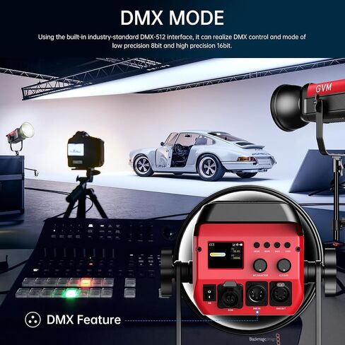 GVM Great Video Maker 200W Video Light Kit, LED Video Light Studio, Bluetooth Mesh Network/DMX Control, 45400lux/1m Continuous Lighting, 12 Lighting Effects, 2700K-6800K in Kuwait