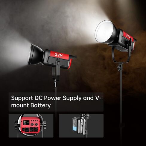 GVM Great Video Maker 200W Video Light Kit, LED Video Light Studio, Bluetooth Mesh Network/DMX Control, 45400lux/1m Continuous Lighting, 12 Lighting Effects, 2700K-6800K in Kuwait