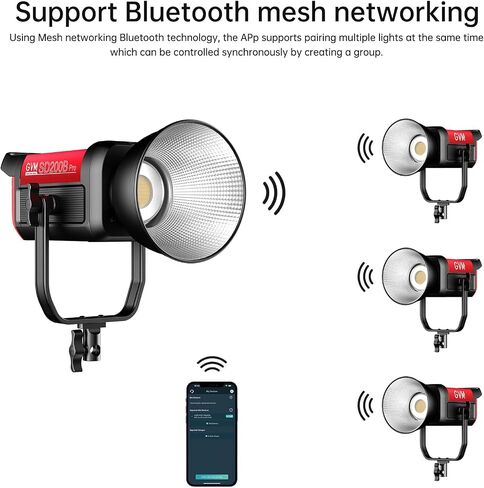 GVM Great Video Maker 200W Video Light Kit, LED Video Light Studio, Bluetooth Mesh Network/DMX Control, 45400lux/1m Continuous Lighting, 12 Lighting Effects, 2700K-6800K in Kuwait