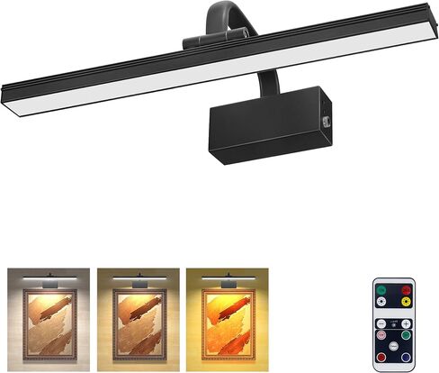 Picture Light,5000mAh Battery Operated Wall Sconce,16" Art Light,L-Gold | Metal Photo Lights for Wall,Remote Timer and Dimmer Gallery Light,Painting Light for Portrait Display Frame in Saudi Arabia