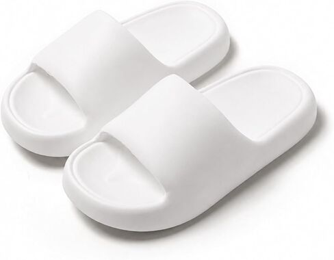 Cloud Slides for Women and Men, Unisex Thick Sole Pillow Slippers - Quick Drying Non-Slip EVA Shower Sandals, Lightweight Cushioned Open Toe Home shoes for Bathroom, Pool, Beach, Indoor & Outdoor in Saudi Arabia