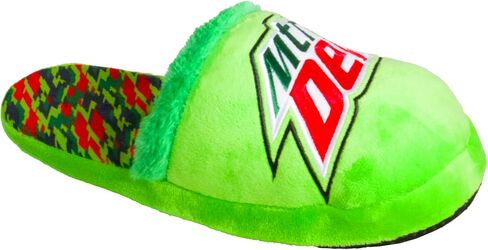 Odd Sox – Mountain Dew Slippers – Plush-Lined Slip-On House Shoes – Medium Size for Men & Women – Cozy Novelty Beverage Slippers with Non-Slip Sole, Fun Fuzzy Soda Pop Gift in Kuwait