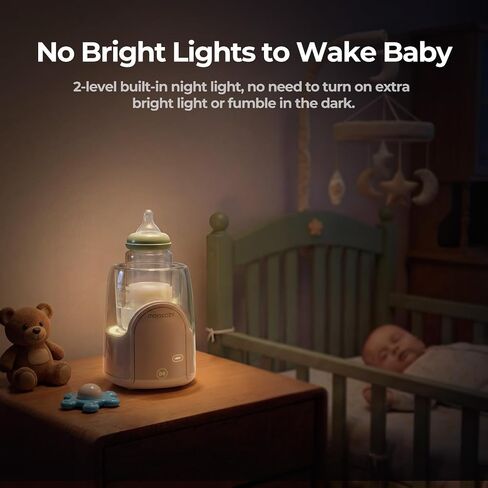 Momcozy NightPro Bottle Warmer for Baby Breast Milk with Night Light | Easy Night Feeding, BPA-Free Tritan, Fast & Even Heating with Nutrients Preserved, Newborn Breastfeeding Essentials for Mom in Kuwait