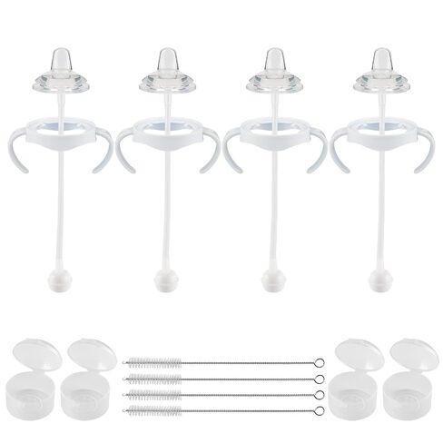 Straw Cup Conversion Kit for Philips Avent Natural Baby Bottles,Weighted Straw Sippy Cup Transition Kit with Soft Nipple and Handles for Toddler, Pack of 4 in Kuwait