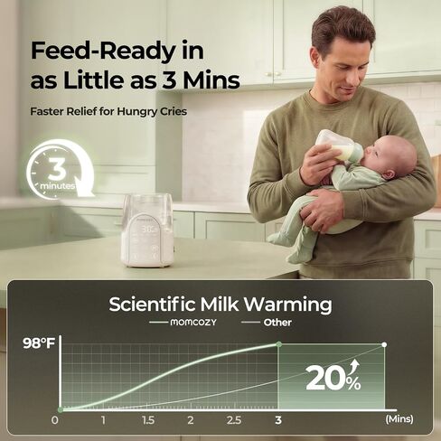 Momcozy NightPro Bottle Warmer for Baby Breast Milk with Night Light | Easy Night Feeding, BPA-Free Tritan, Fast & Even Heating with Nutrients Preserved, Newborn Breastfeeding Essentials for Mom in Kuwait