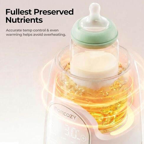Momcozy NightPro Bottle Warmer for Baby Breast Milk with Night Light | Easy Night Feeding, BPA-Free Tritan, Fast & Even Heating with Nutrients Preserved, Newborn Breastfeeding Essentials for Mom in Kuwait