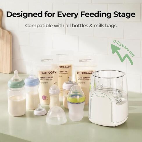 Momcozy NightPro Bottle Warmer for Baby Breast Milk with Night Light | Easy Night Feeding, BPA-Free Tritan, Fast & Even Heating with Nutrients Preserved, Newborn Breastfeeding Essentials for Mom in Kuwait