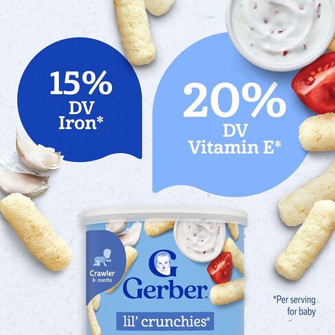 Gerber Stage 3 Veggie Dip Lil Crunchies Snack, 1.48 Oz, 6 Pack in Kuwait