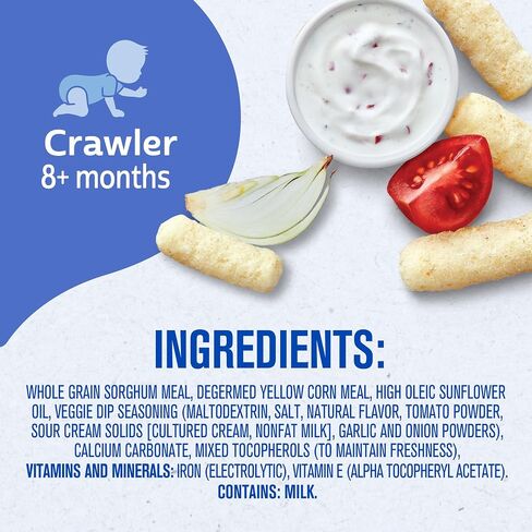 Gerber Stage 3 Veggie Dip Lil Crunchies Snack, 1.48 Oz, 6 Pack in Kuwait