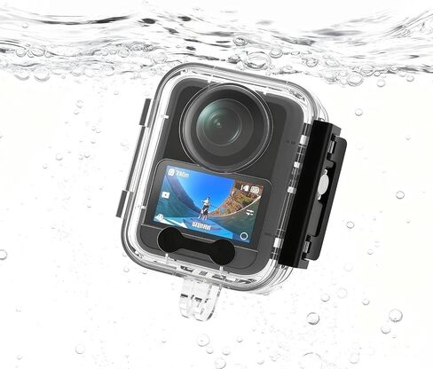 Compatible with Osmo 360 Waterproof Case, 45M/150FT Depth Waterproof Case, Panoramic Lens with Blind Spot Elimination, Shockproof PC Shell for Diving in Kuwait