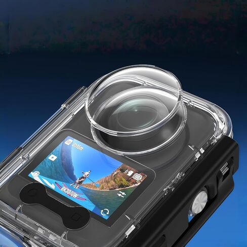 Compatible with Osmo 360 Waterproof Case, 45M/150FT Depth Waterproof Case, Panoramic Lens with Blind Spot Elimination, Shockproof PC Shell for Diving in Kuwait