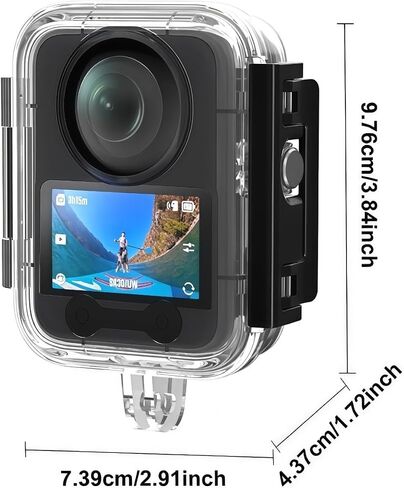 Compatible with Osmo 360 Waterproof Case, 45M/150FT Depth Waterproof Case, Panoramic Lens with Blind Spot Elimination, Shockproof PC Shell for Diving in Kuwait