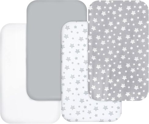 Bassinet Sheets for Baby Boys Girls 4 Pack(33" x 20"), Compatible with AirClub, Mika Micky, Baby Delight, Dream On Me, Koola, AMKE and Other Rectangle Bassinet Mattress, Pink in Kuwait