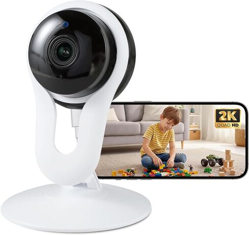 Smart Indoor Pet Camera with Phone App, 2K Home Camera for Dogs, Cats & Family, Motion & Sound Alerts, Night Vision, 2-Way Audio, Alexa Compatible in Kuwait