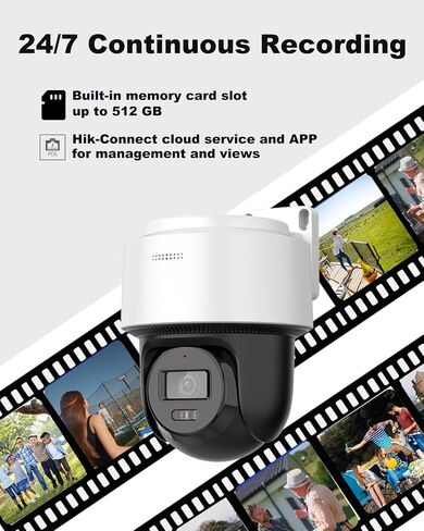 DS-2DE2C400MWG-E HIKVIS0N_4MP Wired PT PoE IP Camera with 345° pan and 80° tilt, Auto-Tracking Lite, Smart Hybrid Light, IP66, 2-Way-Audio,2.8mm Lens, 512 GB Card Slot, International English Version in Kuwait
