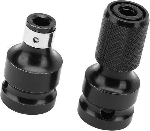 Jiawu 2Pcs 1/2 to 1/4 Hex Female Telescopic Socket Adapter for Electric Wrench, Durable Telescopic Ejector Adapter for Easy Bit and Sleeve Replacement, Small Body Power Tool Accessories in Kuwait
