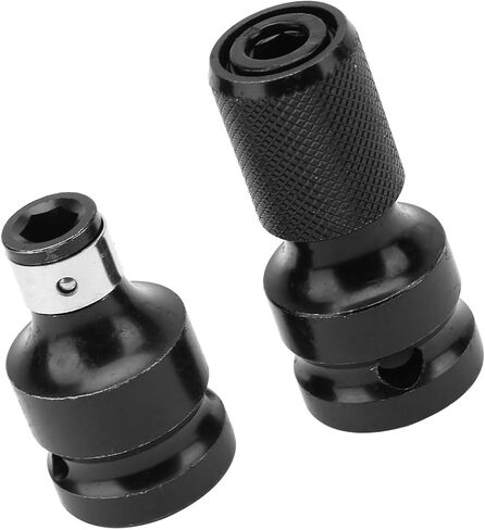 Jiawu 2Pcs 1/2 to 1/4 Hex Female Telescopic Socket Adapter for Electric Wrench, Durable Telescopic Ejector Adapter for Easy Bit and Sleeve Replacement, Small Body Power Tool Accessories in Kuwait