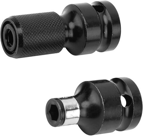 Jiawu 2Pcs 1/2 to 1/4 Hex Female Telescopic Socket Adapter for Electric Wrench, Durable Telescopic Ejector Adapter for Easy Bit and Sleeve Replacement, Small Body Power Tool Accessories in Kuwait