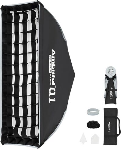 Ambitful Q1 Quick Release Softbox, with Godox Mount, 8x22 in Strip | Strip Softbox Photography lighting modifier, With Gopdox Mount For Godox AD300PROII Godox ML100R ML60 in Kuwait