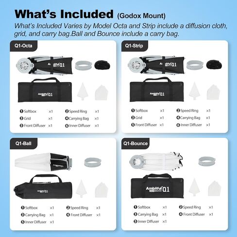 Ambitful Q1 Quick Release Softbox, with Godox Mount, 8x22 in Strip | Strip Softbox Photography lighting modifier, With Gopdox Mount For Godox AD300PROII Godox ML100R ML60 in Kuwait