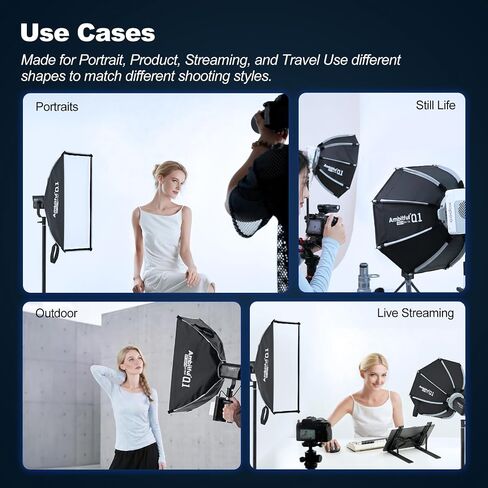 Ambitful Q1 Quick Release Softbox, with Godox Mount, 8x22 in Strip | Strip Softbox Photography lighting modifier, With Gopdox Mount For Godox AD300PROII Godox ML100R ML60 in Kuwait