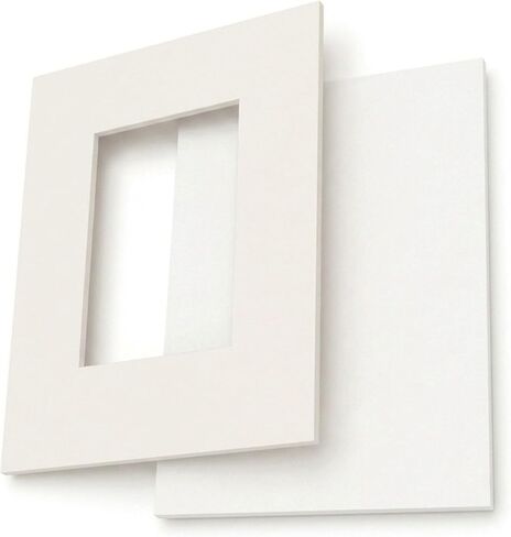 Matboard & Foamboard Kit 9" x 12" for 6" x 9" Artwork – 5 Pack – 4-Ply Alpha-Cellulose Mat Boards – Acid-Free Foam Board Backing – Photo Matting, Framing & Art Displays – Warm White in Kuwait