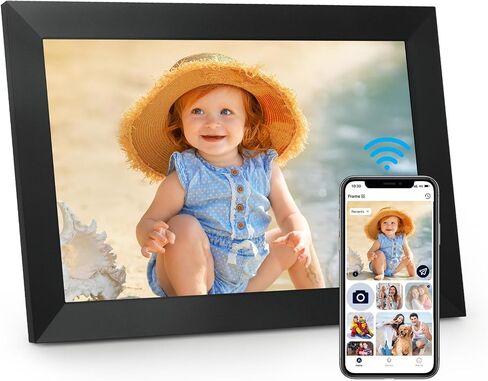 Digital Picture Frame, 10.1 Inch Picture Frame with 1280 * 800 HD IPS Touch Screen, Built-in 32GB Memory, Auto-Rotate in Kuwait
