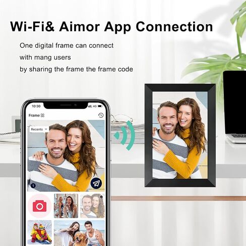 Digital Picture Frame, 10.1 Inch Picture Frame with 1280 * 800 HD IPS Touch Screen, Built-in 32GB Memory, Auto-Rotate in Kuwait