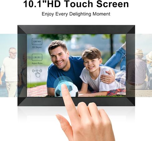 Digital Picture Frame, 10.1 Inch Picture Frame with 1280 * 800 HD IPS Touch Screen, Built-in 32GB Memory, Auto-Rotate in Kuwait