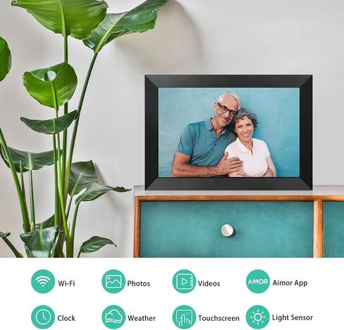 Digital Picture Frame, 10.1 Inch Picture Frame with 1280 * 800 HD IPS Touch Screen, Built-in 32GB Memory, Auto-Rotate in Kuwait