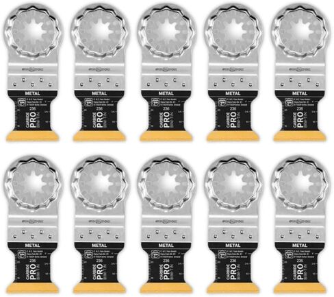 Fein Starlock E-Cut Carbide Pro Saw Blade, 1-1/4" Width, 1-5/8" Length | Precision Cutting for Hard Metals, Tempered Screws and Abrasive Materials, TiN Coated, 10-Pack, 63502236290 in Kuwait