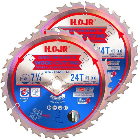10 عبوة 6-1/2 "24 توثاوت/7-1/4" شفرة منشار TCT 24 TOTH ، إطار/قطع الخشب الشفافة المنشار ، Arbor: 5/8 "، طرف رقاقة خاص مضاد للوسطاء-TA (7-1/4" 24T 5/8 ") in Kuwait