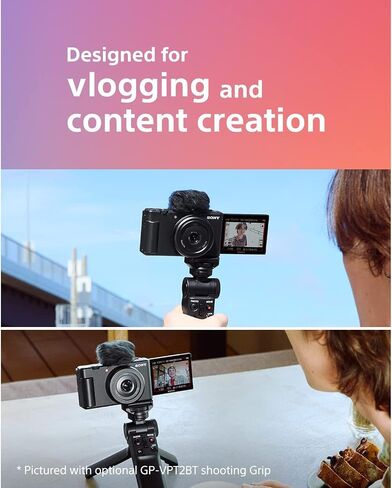 Sony ZV-1F Vlog Camera for Content Creators and Vloggers Black Bundle with Lexar 64GB High-Performance 800x UHS-I SDHC Memory Card + Camera Case + 1400 mAh Battery Pack in Saudi Arabia