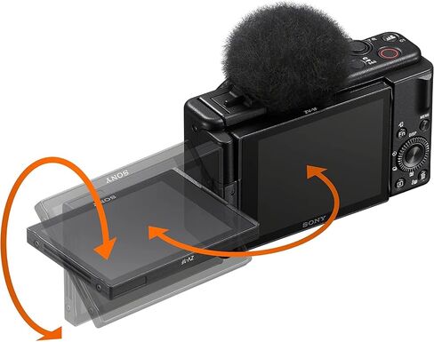Sony ZV-1F Vlog Camera for Content Creators and Vloggers Black Bundle with Lexar 64GB High-Performance 800x UHS-I SDHC Memory Card + Camera Case + 1400 mAh Battery Pack in Saudi Arabia