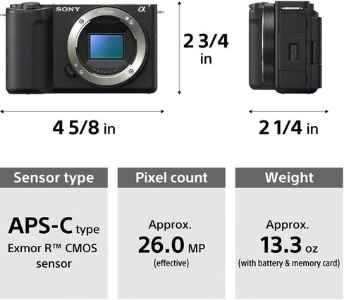 Sony ZV-E10 II Mirrorless Camera with 16-50mm Lens Bundle (Black) | 26MP APS-C Sensor, AI Autofocus, 4K Video & Flip Screen | for Vlogging & Content Creation (ZVE10M2KB) + 64GB Card + Bag + Battery in Kuwait