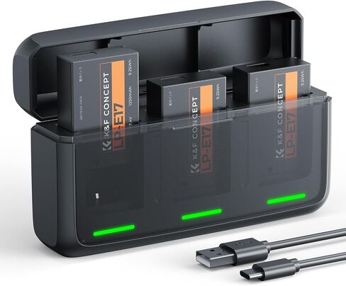 K&F CONCEPT 3-Pack LP-E17 Replacement Batteries and 20W Fast Charger Compatible with Canon EOS R50 R100 RP R10 R8, Powershot V1, T8i T7i T6i T6s SL2 SL3 M3 M5 M6 200D 750D 760D 800D 8000D Camera in Kuwait