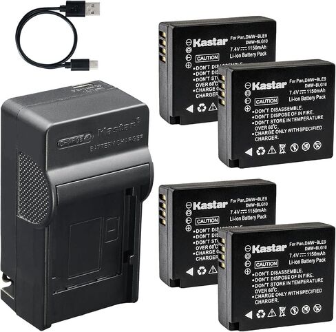 Kastar 3-Pack Battery and AC & USB-C Charger Compatible with DMW-BLE9 BLG10 Camera for Panasonic Lumix GF3 GF5 GF6 GX7 GX80 GX85 GX9 LX100 LX100 II ZS60 ZS70 ZS100 ZS200 G100 TX1 and Leica D-Lux 7 8 in Kuwait