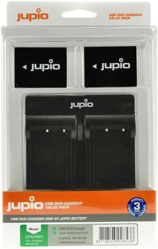 Jupio Value Pack: 2x Battery NP-W126S + USB Dual Charger in Kuwait