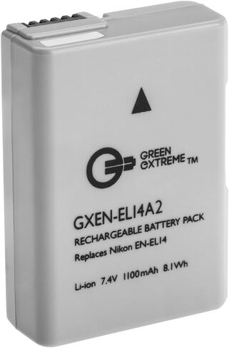2 Pack EN-EL14A and Compact Smart Charger (7.4V 1100mAh) | Includes 2 EN-EL14A V2 batteries, smart charger and battery plate for charging, travel and photography in Kuwait