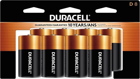 Duracell Coppertop D Batteries, 8 Count, 10-Year Shelf Life, Long-lasting in Kuwait