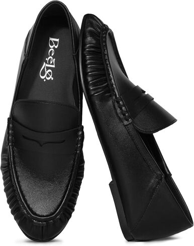 Penny Loafers for Women Suede Flats Shoes Casual Loafer Dressy Vintage Work Business Flat Shoe in Kuwait