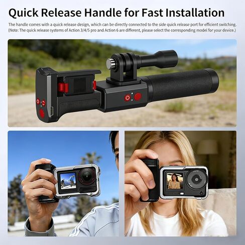 GOWENIC Ergonomic Action Camera Grip Kit Fit for Action 6 with Arrow Storage Case Handle for Street Photography in Kuwait