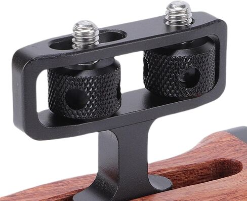Wooden Camera Cage Handle, Adjustable 1/4 Inch Screw Mount Left Right Side Grip with Cold Shoe Sliding Groove, for Universal Camera Cage Video Lamp Smartphone in Kuwait