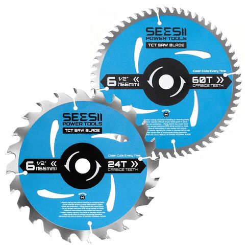 Seesii 4-1/2" Carbide Circular Saw Blades, 24T and 40T, 3/8" Arbor, 2-Pack | Carbide Tipped, Thin Kerf, Heavy Duty, for Wood Plywood MDF OSB Plastic, Fine and Ultra Finish in Kuwait
