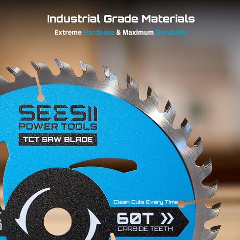 Seesii 4-1/2" Carbide Circular Saw Blades, 24T and 40T, 3/8" Arbor, 2-Pack | Carbide Tipped, Thin Kerf, Heavy Duty, for Wood Plywood MDF OSB Plastic, Fine and Ultra Finish in Kuwait