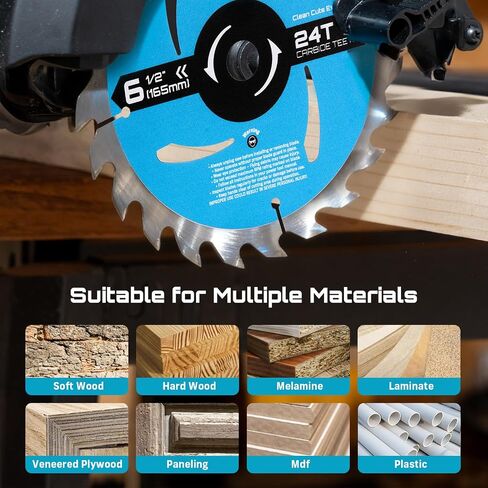 Seesii 4-1/2" Carbide Circular Saw Blades, 24T and 40T, 3/8" Arbor, 2-Pack | Carbide Tipped, Thin Kerf, Heavy Duty, for Wood Plywood MDF OSB Plastic, Fine and Ultra Finish in Kuwait