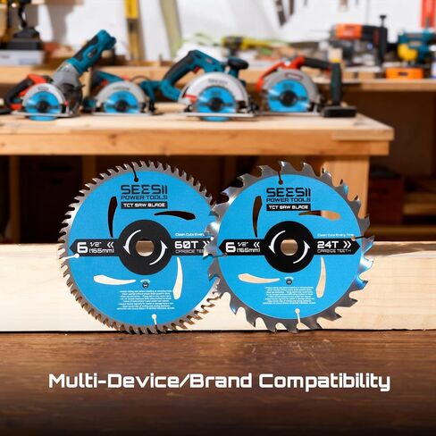 Seesii 4-1/2" Carbide Circular Saw Blades, 24T and 40T, 3/8" Arbor, 2-Pack | Carbide Tipped, Thin Kerf, Heavy Duty, for Wood Plywood MDF OSB Plastic, Fine and Ultra Finish in Kuwait