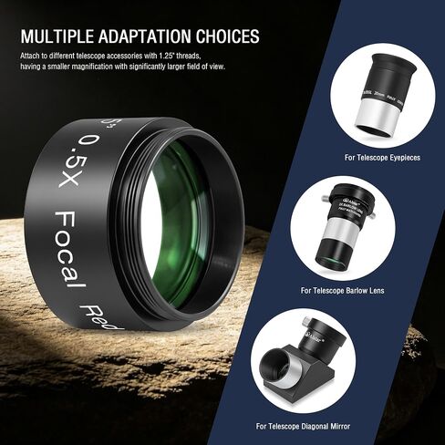 Alstar 0.5X Reducer for Photography and Observing - Bundle with - 1.25" High Precision Double Helical Focuser in Kuwait